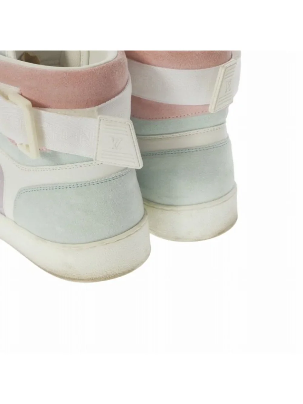 Louis Vuitton Rivoli Line High Cut Sneakers 7 Light Blue Pink